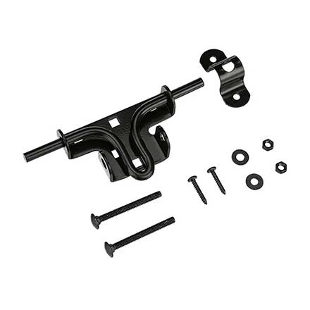 Advantage Industries [AD2012] Zinc Plated Steel Wood Gate Slide Bolt Latch - Pad Lockable - Black Finish