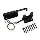 Advantage Industries [AD2013] Zinc Plated Steel Wood Gate Gravity Latch w/ Cable - Pad Lockable - Black Finish