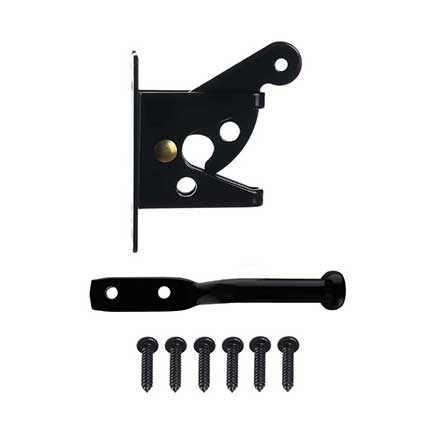Advantage Industries [AD2014B] Zinc Plated Steel Wood Gate Gravity Latch - Pad Lockable - Black Finish