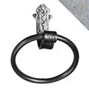 Artesano Iron Works [AIW-BA002TR-NI] Wrought Iron Single Wall Mount Towel Ring - Hammered Floral Ends - Natural Finish