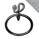Artesano Iron Works [AIW-BA003TR-NI] Wrought Iron Single Wall Mount Towel Ring - Leaf Ends - Natural Finish