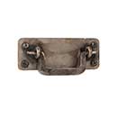 Artesano Iron Works [AIW-2004-NI] Wrought Iron Cabinet Drop Bail Pull - Small Square Bar Handle - Smooth Back Plate - Natural Finish - 3 5/8" C/C - 4" L