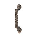 Artesano Iron Works [AIW-2021-NI] Wrought Iron Cabinet Pull Handle - Medium - Twisted Handle - Heart Ends - Natural Finish - 3 5/8" C/C - 4 1/2" L