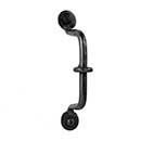 Artesano Iron Works [AIW-2029-SB] Wrought Iron Cabinet Pull Handle - Middle Disc - Ball Ends - Semi-Matte Black Finish - 4" C/C - 4 3/4" L