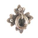 Artesano Iron Works [AIW-2015-NI] Wrought Iron Cabinet Ring Pull - Hammered Floral Back Plate - Natural Finish - 3&quot; L