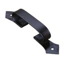 Artesano Iron Works [AIW-2023-SB] Wrought Iron Cabinet Pull Handle - Flat Bar - Angle Ends - Semi-Matte Black Finish - 5 1/8" C/C - 6" L