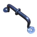 Artesano Iron Works [AIW-2029-NI] Wrought Iron Cabinet Pull Handle - Middle Disc - Ball Ends - Natural Finish - 4" C/C - 4 3/4" L
