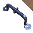 Artesano Iron Works [AIW-2029-OX] Wrought Iron Cabinet Pull Handle - Middle Disc - Ball Ends - Oxidized Finish - 4" C/C - 4 3/4" L
