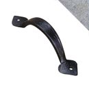 Artesano Iron Works [AIW-2031-NI] Wrought Iron Cabinet Pull Handle - Small - Curved Handle - Heart Ends - Natural Finish - 3 1/4" C/C - 4" L