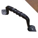 Artesano Iron Works [AIW-2032-OX] Wrought Iron Cabinet Pull Handle - Large - Twisted Handle - Heart Ends - Oxidized Finish - 4 5/8" C/C - 6" L