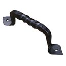 Artesano Iron Works [AIW-2032-SB] Wrought Iron Cabinet Pull Handle - Large - Twisted Handle - Heart Ends - Semi-Matte Black Finish - 4 5/8" C/C - 6" L
