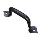 Artesano Iron Works [AIW-2033-SB] Wrought Iron Cabinet Pull Handle - Small - Round Bar Handle - Heart Ends - Semi-Matte Black Finish - 3 1/4" C/C - 4" L