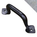 Artesano Iron Works [AIW-2034-NI] Wrought Iron Cabinet Pull Handle - Large - Round Bar Handle - Heart Ends - Natural Finish - 4 1/4" C/C - 5" L