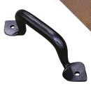 Artesano Iron Works [AIW-2034-OX] Wrought Iron Cabinet Pull Handle - Large - Round Bar Handle - Heart Ends - Oxidized Finish - 4 1/4" C/C - 5" L