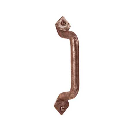 Artesano Iron Works [AIW-0004-OX] Wrought Iron Door Pull Handle - Smooth Round Bar - Angle Ends - Oxidized Finish - 6 1/4&quot; C/C - 1 1/4&quot; W x 7 1/4&quot; L