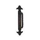 Artesano Iron Works [AIW-0010-SB] Wrought Iron Door Pull Handle - Twisted Scroll Bar - Hammered Backplate - Semi-Matte Black Finish - 7" C/C - 1 5/8" W x 8" L