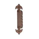 Artesano Iron Works [AIW-0011-OX] Wrought Iron Door Pull Handle - Twisted Scroll Bar - Hammered Backplate - Oxidized Finish - 7 3/8" C/C - 2 3/8" W x 8 1/2" L