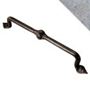 Artesano Iron Works [AIW-0005-4-NI] Wrought Iron Door Pull Handle - Ball Middle - Heart Ends - Natural Finish - 12 3/4" C/C - 1 3/8" W x 13 7/8" L