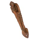 Artesano Iron Works [AIW-0009-OX] Wrought Iron Door Pull Handle - Twisted Scroll Bar - Hammered Backplate - Oxidized Finish - 10 3/8" C/C - 2 1/8" W x 12" L