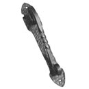 Artesano Iron Works [AIW-0009-SB] Wrought Iron Door Pull Handle - Twisted Scroll Bar - Hammered Backplate - Semi-Matte Black Finish - 10 3/8" C/C - 2 1/8" W x 12" L