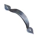 Artesano Iron Works [AIW-0012-NI] Wrought Iron Door Pull Handle - Arched Flat Bar - Heart Ends - Natural Finish - 6 5/8" C/C - 1 5/8" W x 8 3/8" L