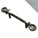 Artesano Iron Works [AIW-0020-NI] Wrought Iron Door Pull Handle - Twisted Bar w/ Double Hook Ends - Natural Finish - 6 1/4" C/C - 1 3/4" W x 11" L