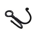 Artesano Iron Works [AIW-H2-A-SB] Wrought Iron Hanging Hook - Double - Round Bar w/ Scroll - Semi-Matte Black Finish - 5 1/2" L