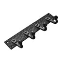 Artesano Iron Works [AIW-H4-A-SB] Wrought Iron Hanging Hook Rack - 4 Hooks - Round Bar w/ Scroll - Semi-Matte Black Finish - 11" L