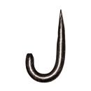 Artesano Iron Works [AIW-HOR-3] Wrought Iron Hanging Hook - Round Bar - Semi-Matte Black - 3" L