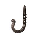 Artesano Iron Works [AIW-HOT-1] Wrought Iron Hanging Hook - Twisted Square Bar - Semi-Matte Black - 2 1/2" L