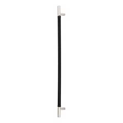 Atlas Homewares [AP05-BL-CH] Die Cast Zinc Appliance/Door Pull Handle - Zanzibar Series - Black Leather - Polished Chrome Finish - 17" C/C - 19 13/16" L