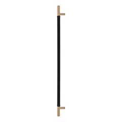 Atlas Homewares [AP05-BL-WB] Die Cast Zinc Appliance/Door Pull Handle - Zanzibar Series - Black Leather - Warm Brass Finish - 17&quot; C/C - 19 13/16&quot; L