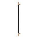 Atlas Homewares [AP05-BL-WB] Die Cast Zinc Appliance/Door Pull Handle - Zanzibar Series - Black Leather - Warm Brass Finish - 17&quot; C/C - 19 13/16&quot; L