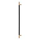 Atlas Homewares [AP05-BL-WB] Die Cast Zinc Appliance/Door Pull Handle - Zanzibar Series - Black Leather - Warm Brass Finish - 17&quot; C/C - 19 13/16&quot; L