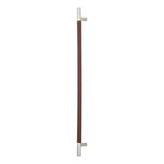 Atlas Homewares [AP05-OW-BRN] Die Cast Zinc Appliance/Door Pull Handle - Zanzibar Series - Brown Leather - Brushed Nickel Finish - 17" C/C - 19 13/16" L