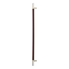 Atlas Homewares [AP05-OW-CH] Die Cast Zinc Appliance/Door Pull Handle - Zanzibar Series - Brown Leather - Polished Chrome Finish - 17&quot; C/C - 19 13/16&quot; L