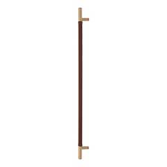 Atlas Homewares [AP05-OW-WB] Die Cast Zinc Appliance/Door Pull Handle - Zanzibar Series - Brown Leather - Warm Brass Finish - 17" C/C - 19 13/16" L