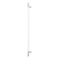 Atlas Homewares [AP05-WT-BRN] Die Cast Zinc Appliance/Door Pull Handle - Zanzibar Series - White Leather - Brushed Nickel Finish - 17&quot; C/C - 19 13/16&quot; L