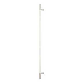 Atlas Homewares [AP05-WT-CH] Die Cast Zinc Appliance/Door Pull Handle - Zanzibar Series - White Leather - Polished Chrome Finish - 17" C/C - 19 13/16" L
