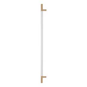 Atlas Homewares [AP05-WT-WB] Die Cast Zinc Appliance/Door Pull Handle - Zanzibar Series - White Leather - Warm Brass Finish - 17" C/C - 19 13/16" L