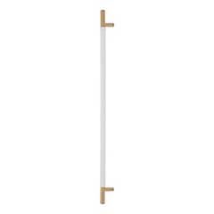 Atlas Homewares [AP05-WT-WB] Die Cast Zinc Appliance/Door Pull Handle - Zanzibar Series - White Leather - Warm Brass Finish - 17&quot; C/C - 19 13/16&quot; L