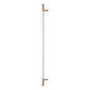 Atlas Homewares [AP05-WT-WB] Die Cast Zinc Appliance/Door Pull Handle - Zanzibar Series - White Leather - Warm Brass Finish - 17&quot; C/C - 19 13/16&quot; L