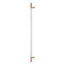 Atlas Homewares [AP05-WT-WB] Die Cast Zinc Appliance/Door Pull Handle - Zanzibar Series - White Leather - Warm Brass Finish - 17&quot; C/C - 19 13/16&quot; L