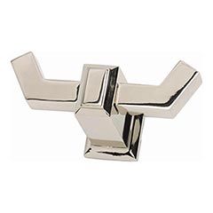 Atlas Homewares [SUTTH-PN] Die Cast Zinc Double Robe Hook - Sutton Place Series - Polished Nickel Finish