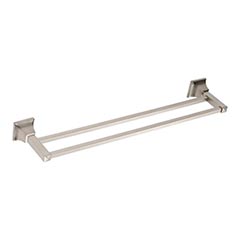 Atlas Homewares [GRADTB600-BRN] Solid Brass Double Towel Bar - Gratitude Series - Brushed Nickel Finish - 21 1/2&quot; C/C - 23 1/2&quot; L