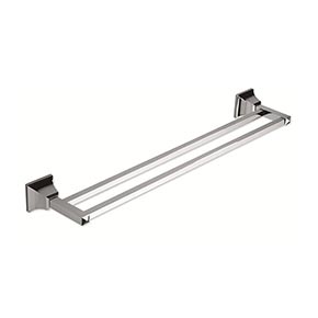 Atlas Homewares [GRADTB600-CH] Solid Brass Double Towel Bar - Gratitude Series - Polished Chrome Finish - 21 1/2" C/C - 23 1/2" L