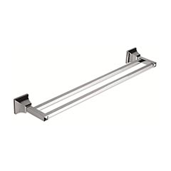 Atlas Homewares [GRADTB600-CH] Solid Brass Double Towel Bar - Gratitude Series - Polished Chrome Finish - 21 1/2&quot; C/C - 23 1/2&quot; L