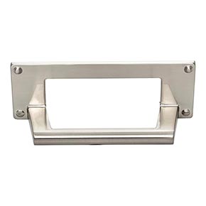 Atlas Homewares [A301-BRN] Die Cast Zinc Cabinet Cup Pull - Bradbury Series - Brushed Nickel Finish - 3" C/C - 4 5/16" L