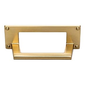 Atlas Homewares [A301-WB] Die Cast Zinc Cabinet Cup Pull - Bradbury Series - Warm Brass Finish - 3" C/C - 4 5/16" L