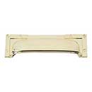 Atlas Homewares [382-PB] Die Cast Zinc Cabinet Cup Pull - Campaign Series - Polished Brass Finish - 3 3/4" C/C - 5" L